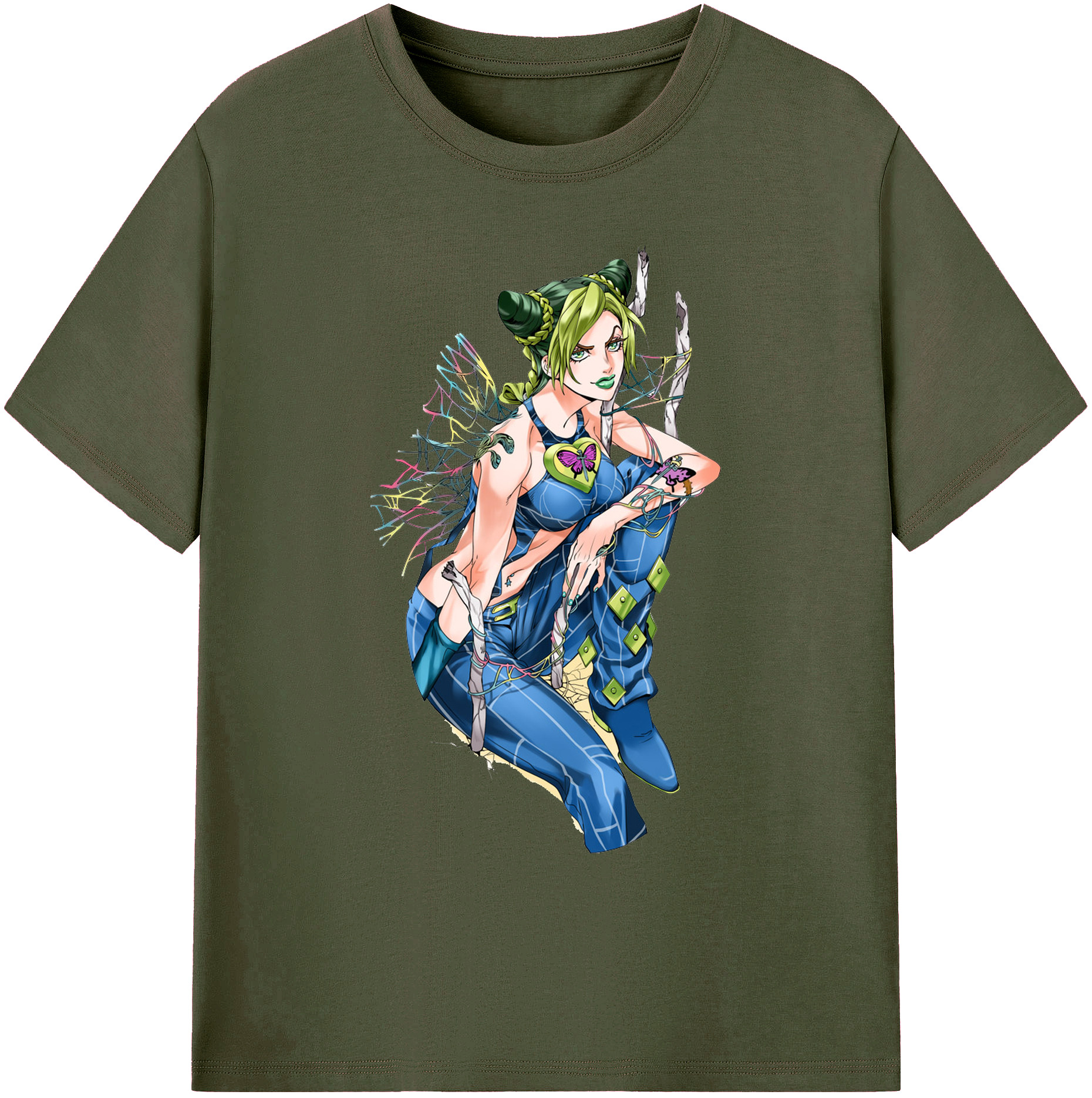 （画像用） "ジョジョの奇妙な冒険 くうじょう ジョリーン JoJo's Bizarre Adventure Jolyne Cujoh " 綿100％ メンズ半袖Tシャツ｜肌触りやわらか＆通気性
